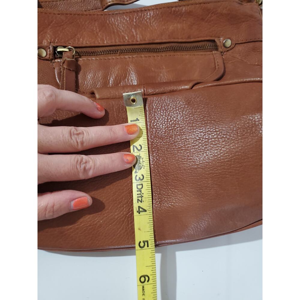 Great American Leatherworks Crossbody Bag Brown 100% Cow Hide Multi Compartment - Picture 16 of 16